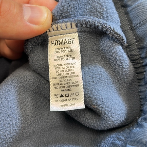 HOMAGE Men's Blue Fleece Full Zip Jacket-Medium - Picture 3 of 8